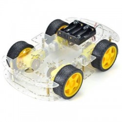 4WD Çok Amaçlı Mobil Robot Platformu - Şeffaf - Thumbnail