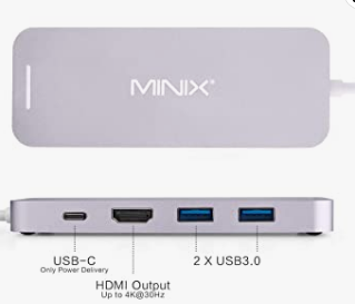MINIX USB-C Multiport SSD Depolama Hub'ı 480 GB Silver