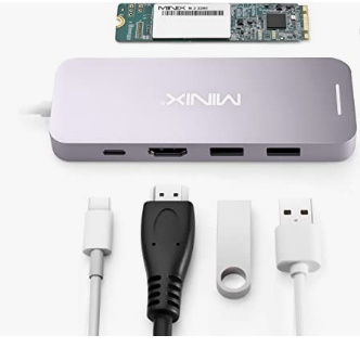 MINIX USB-C Multiport SSD Depolama Hub'ı 480 GB Silver