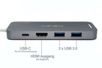 Minix USB-C Multiport SSD Storage Hub - 240GB Space gray