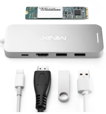 MINIX USB-C Multiport SSD Storage Hub 480 GB Space Gray