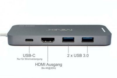 MINIX USB-C Multiport SSD Storage Hub 480 GB Space Gray